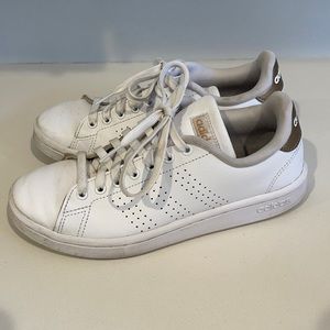Adidas white leather shoes